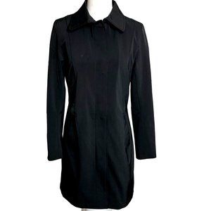 L8 Womens Raincoat Black Trench Size S Mid Length Slicker Spring Water Resistant